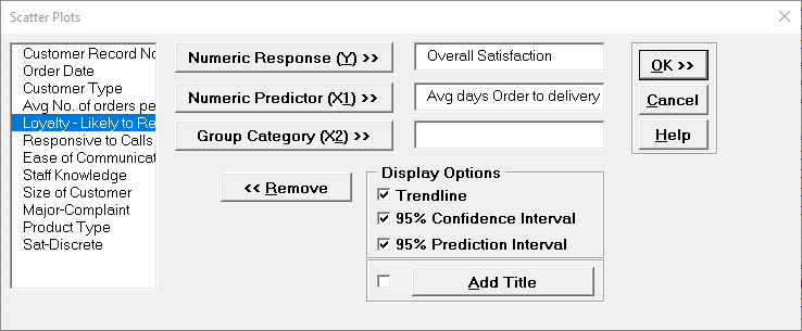 Scatter Plot Options
